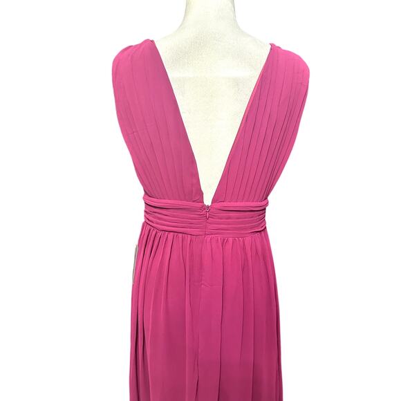 Love By Design Georgette Maxi Dress Plunge V Neck Sleeveless Purple W Large NWT - Picture 6 of 8